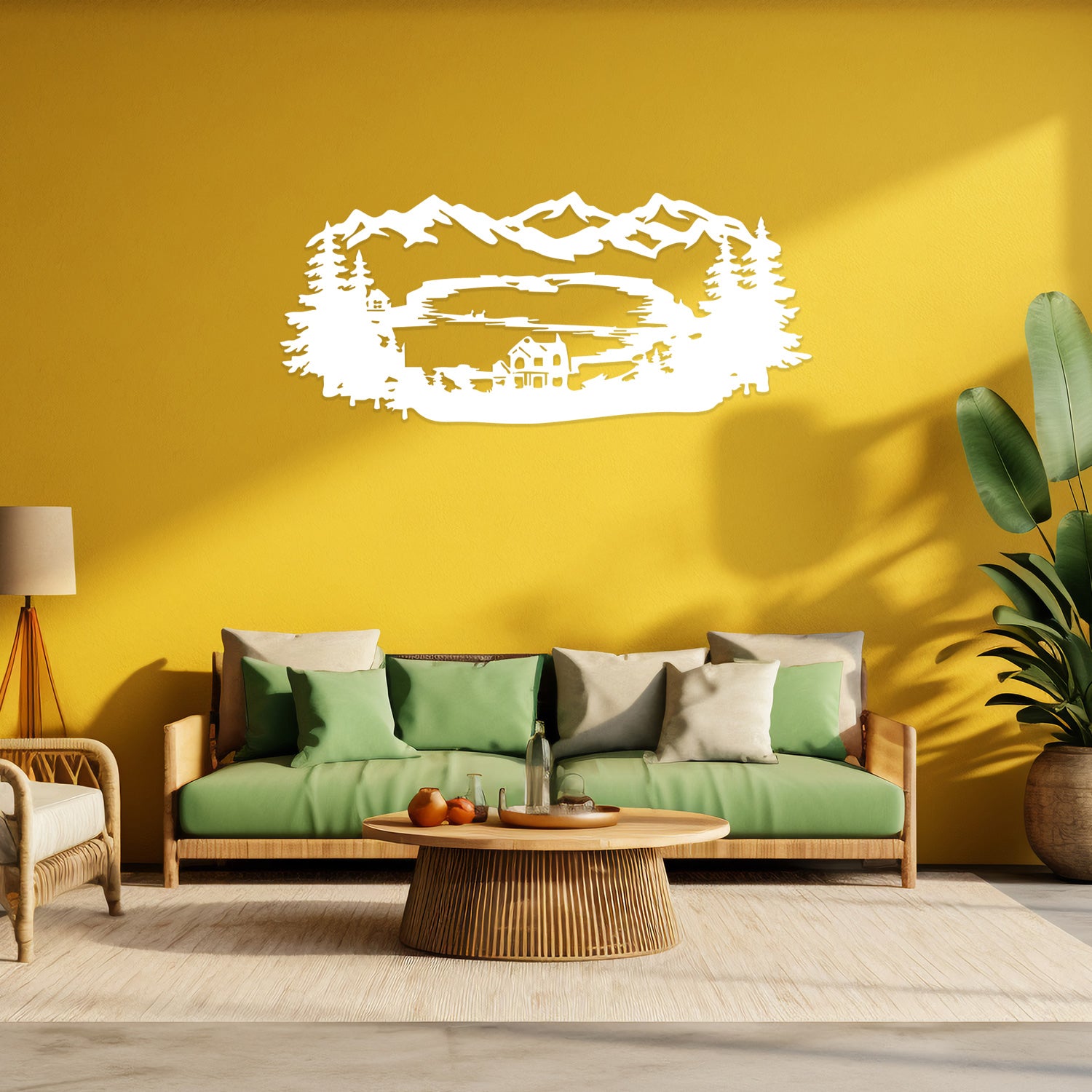 Lake View Mountain Metal Wall Art