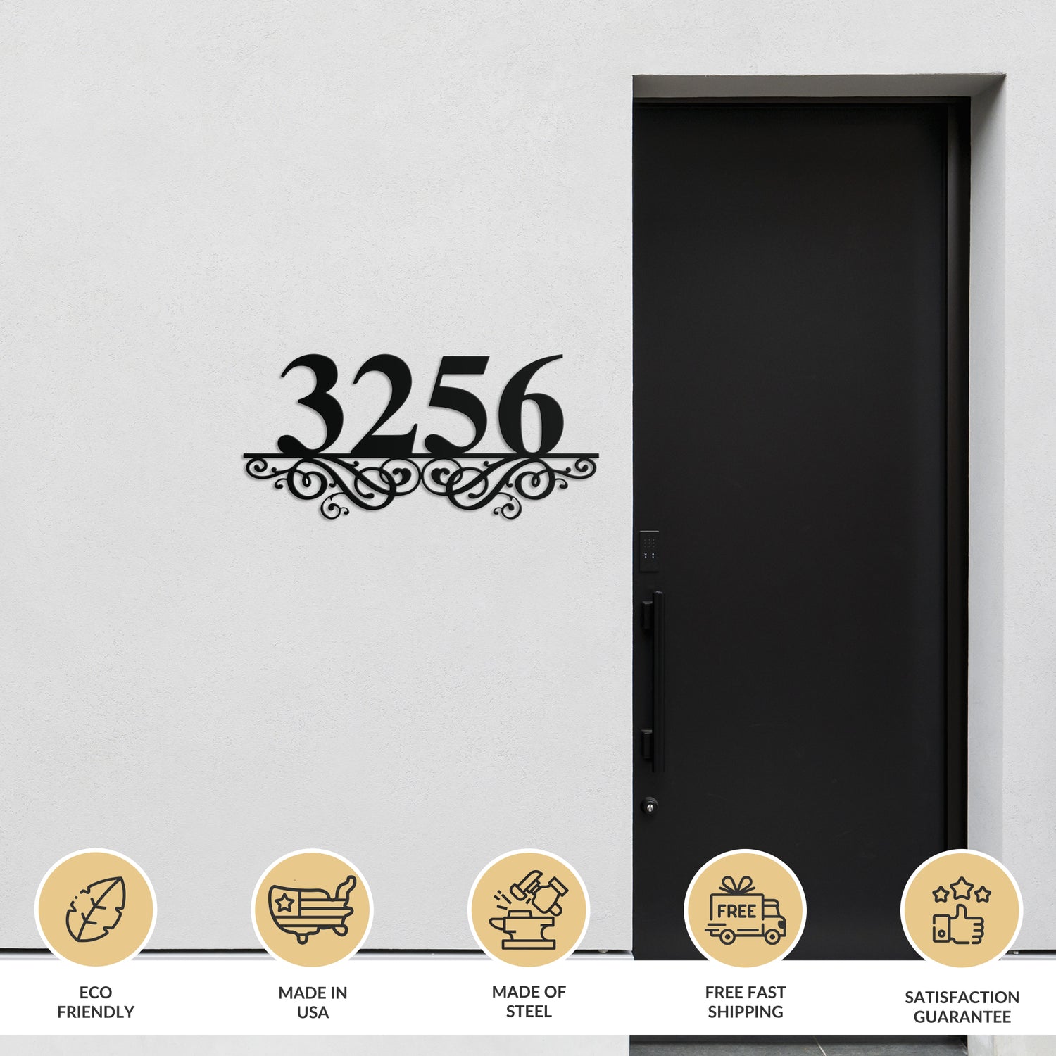 Designer Number = Personalized Metal Address Sign