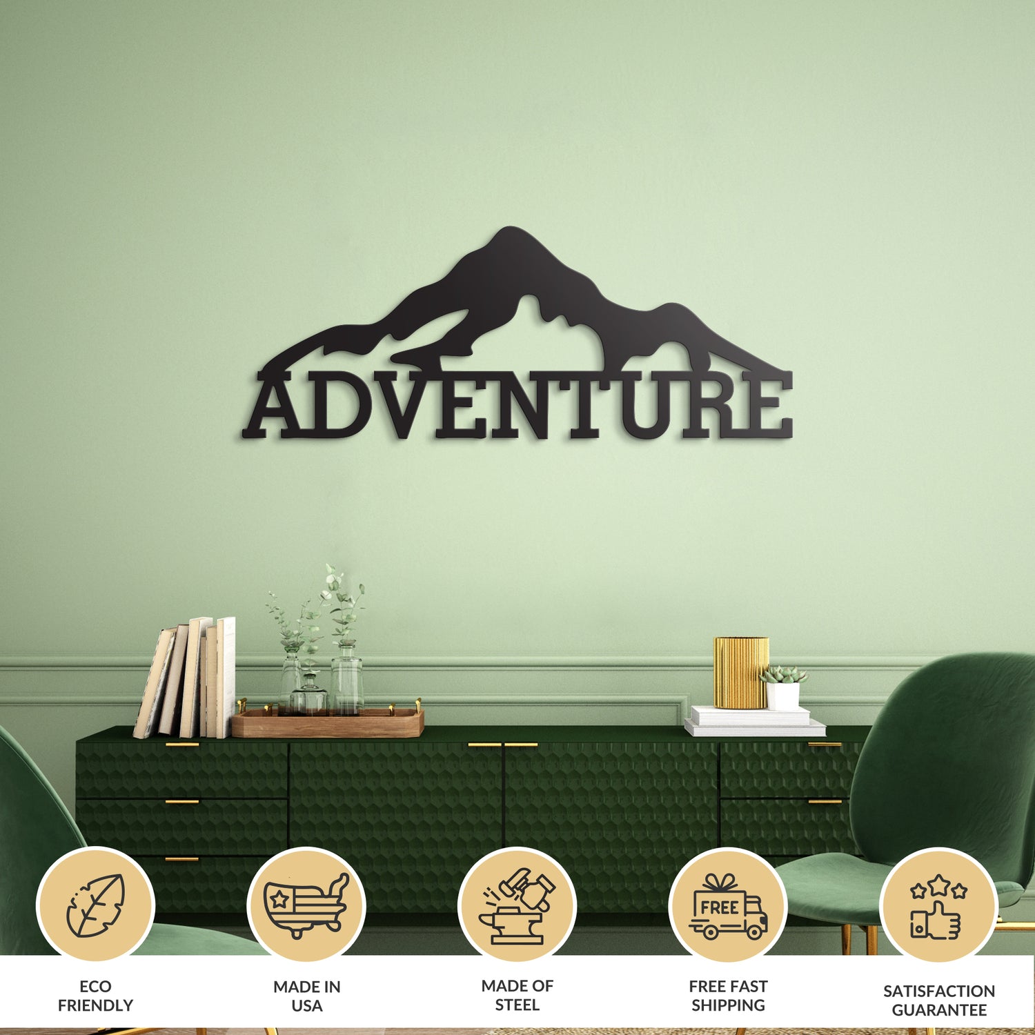 Adventure Mountain Metal Wall Art