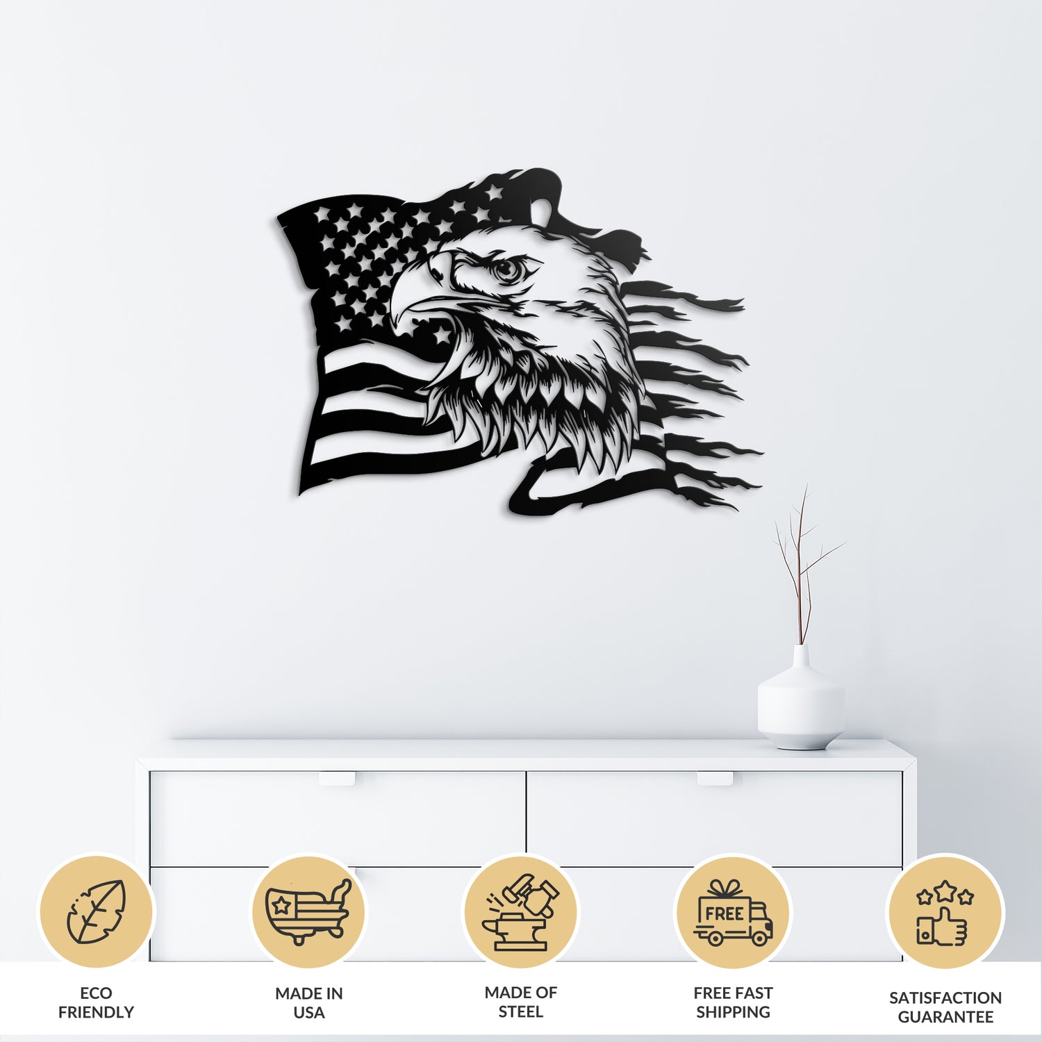 American Eagle Flag Metal Wall Art