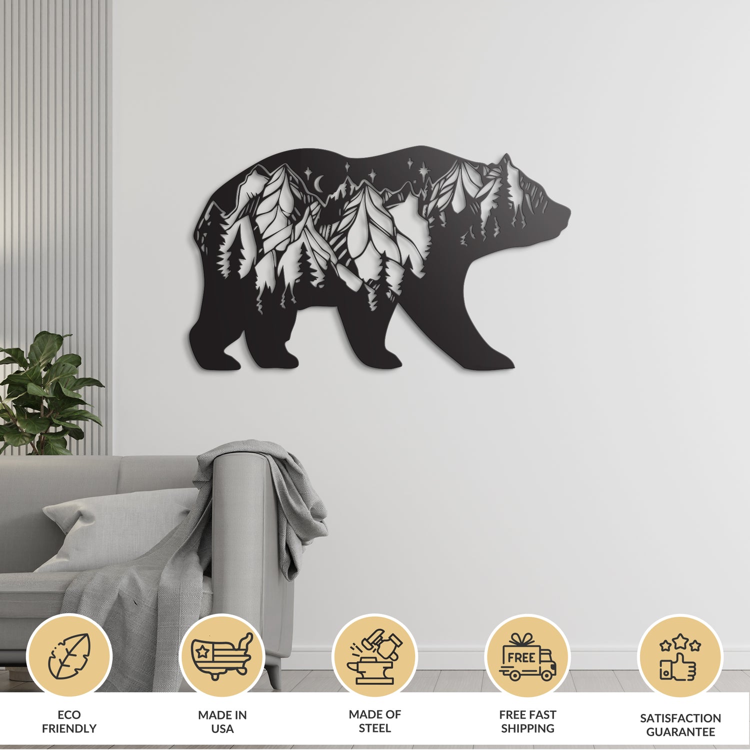Bear Mountain Metal Wall Art