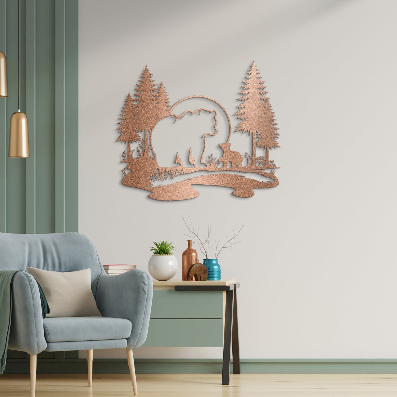 Bear and Cub Metal Wall Art