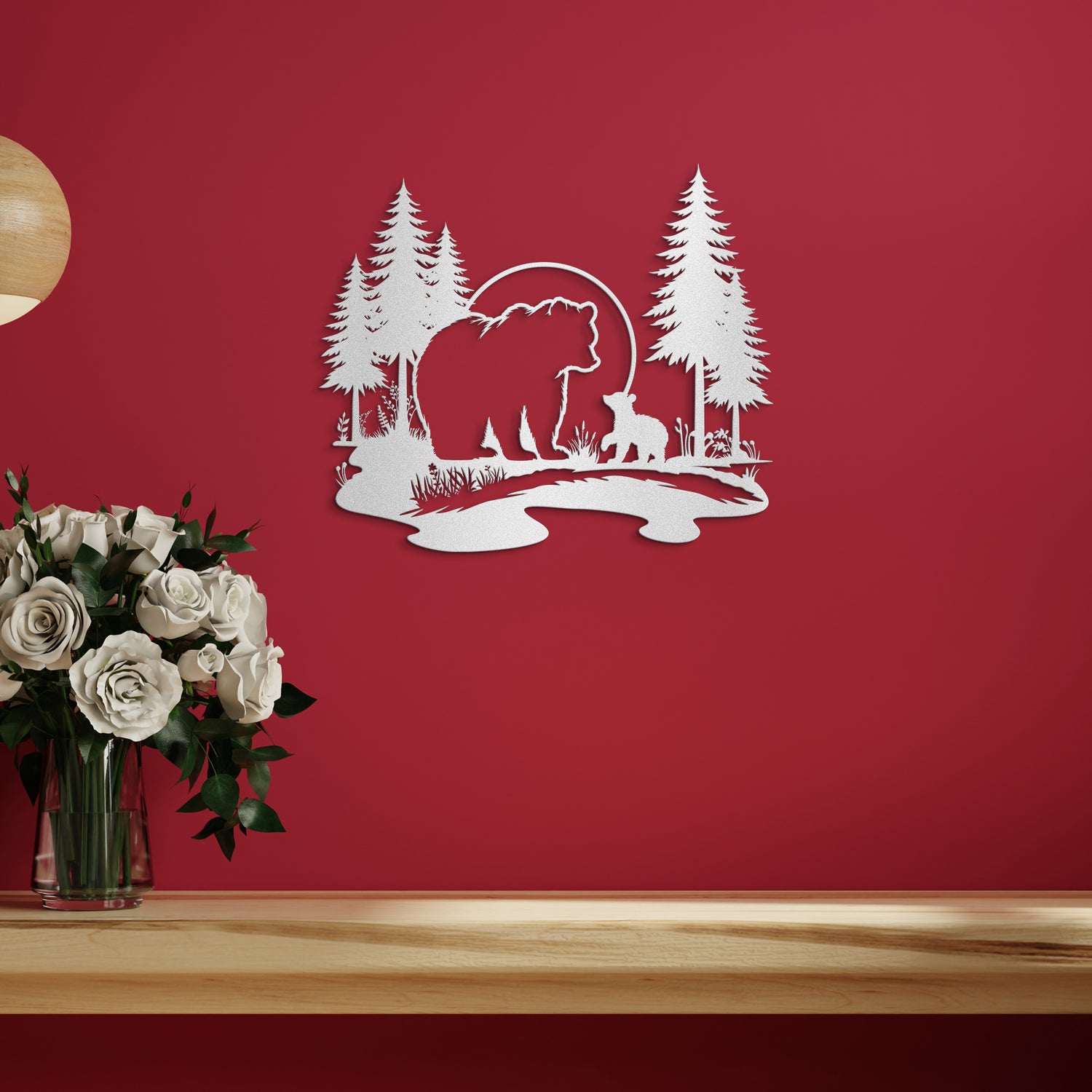 Bear and Cub Metal Wall Art