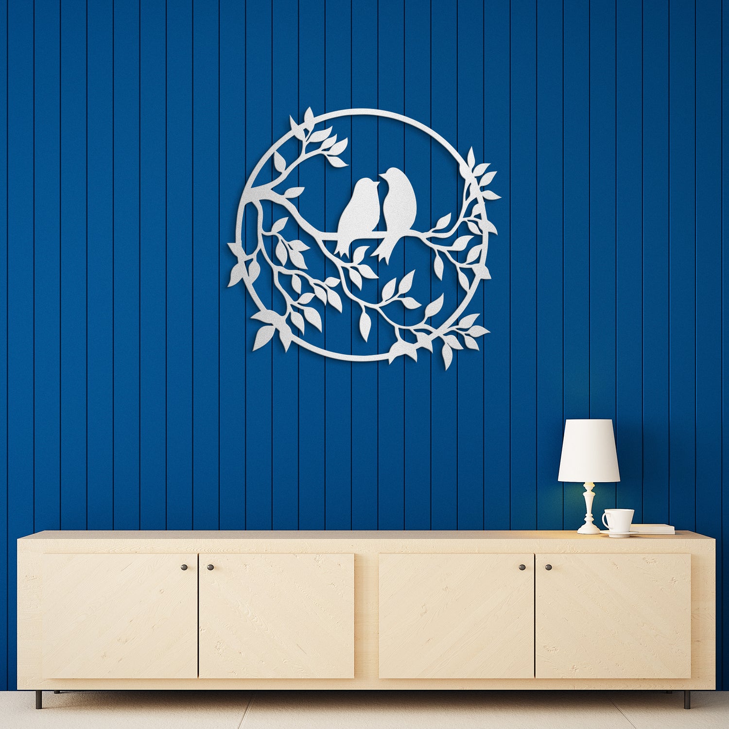 Bird on Tree Branch Metal Wall Art