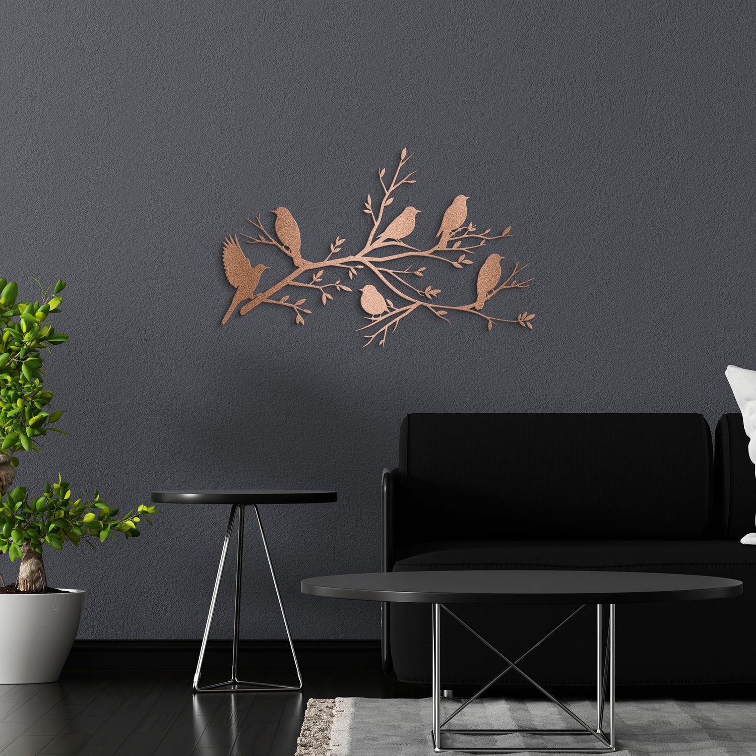 Birds On Branch Metal Wall Art
