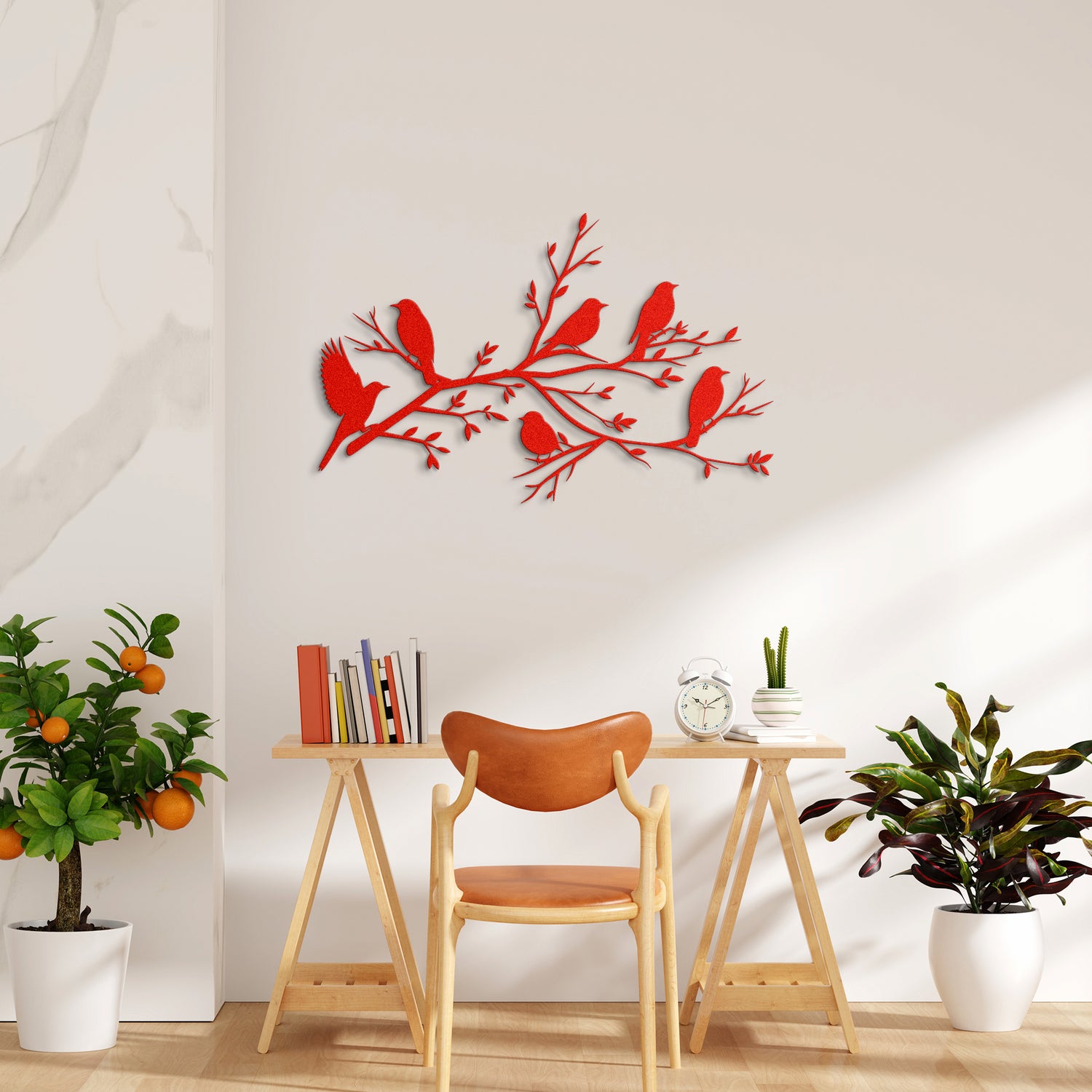 Birds On Branch Metal Wall Art