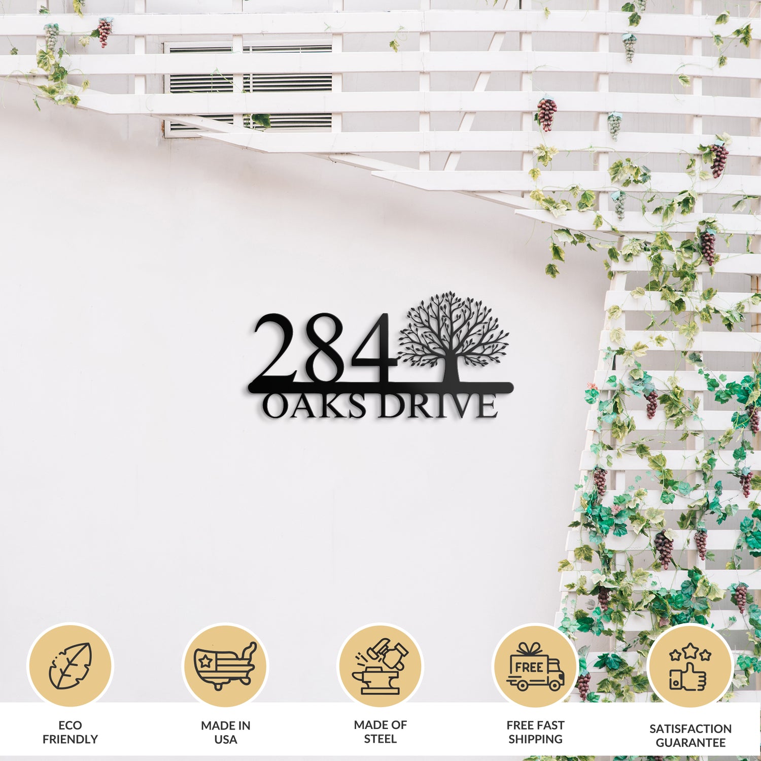 Tree - Personalized Metal Address Sign