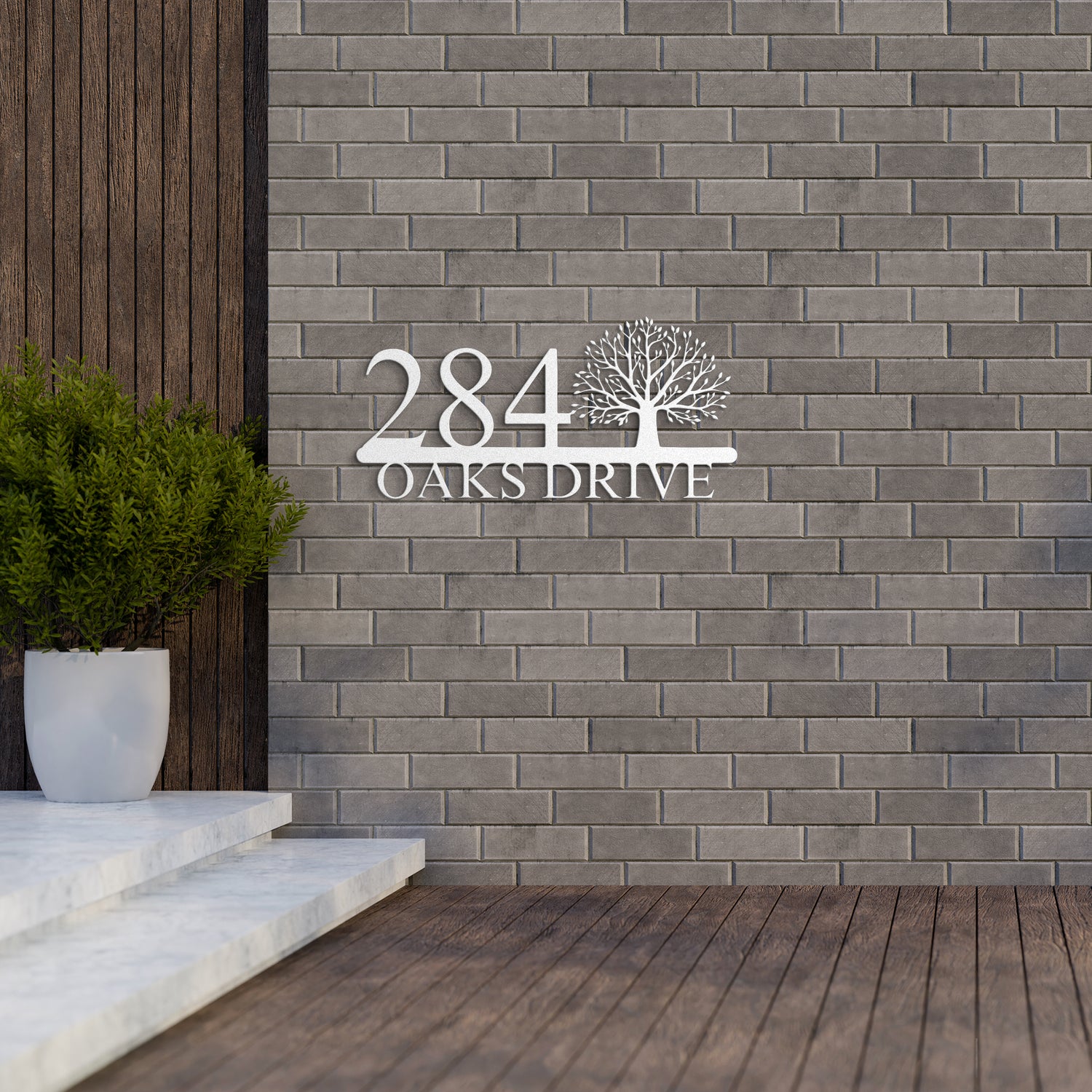 Tree - Personalized Metal Address Sign