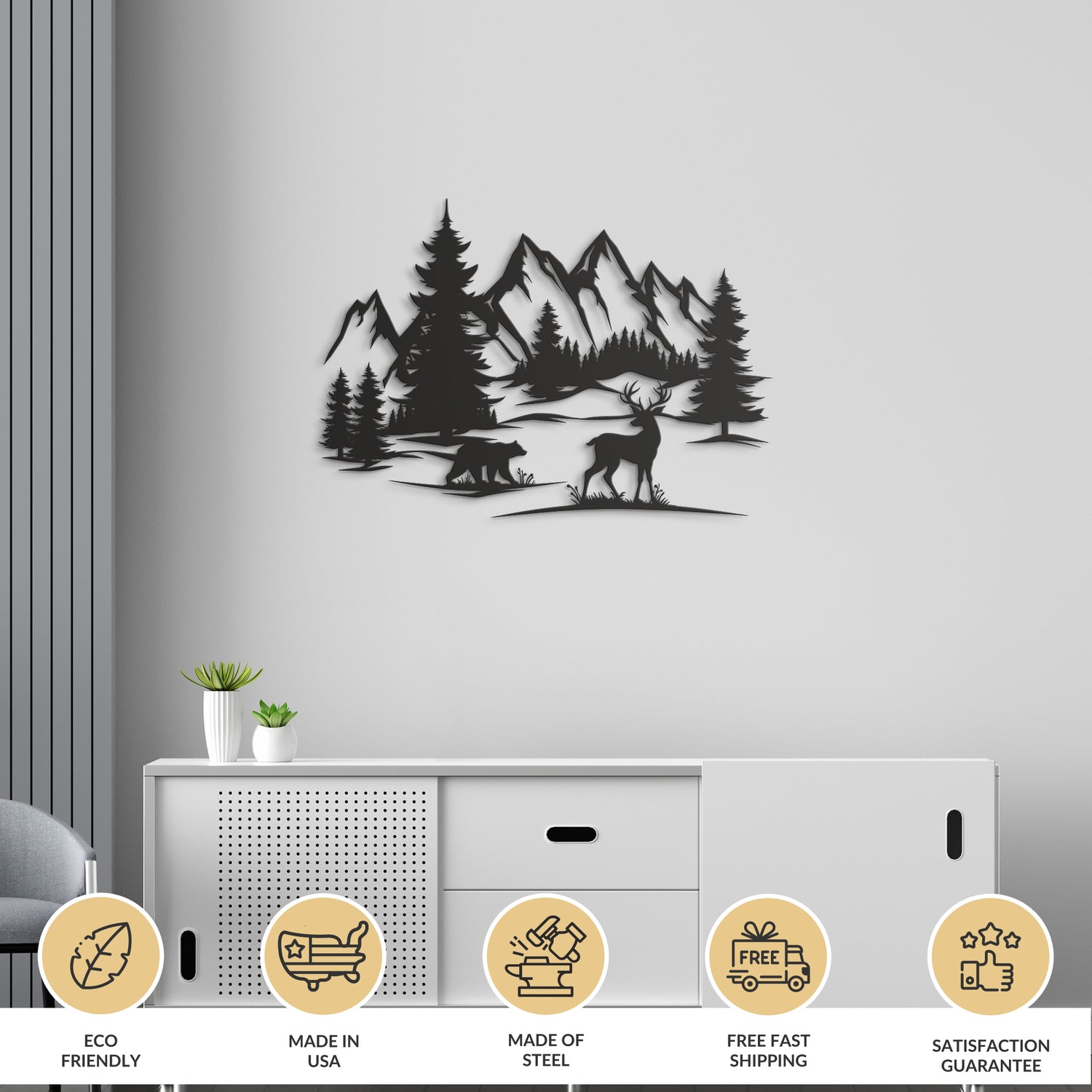 Mountain & Forest Metal Wall Art