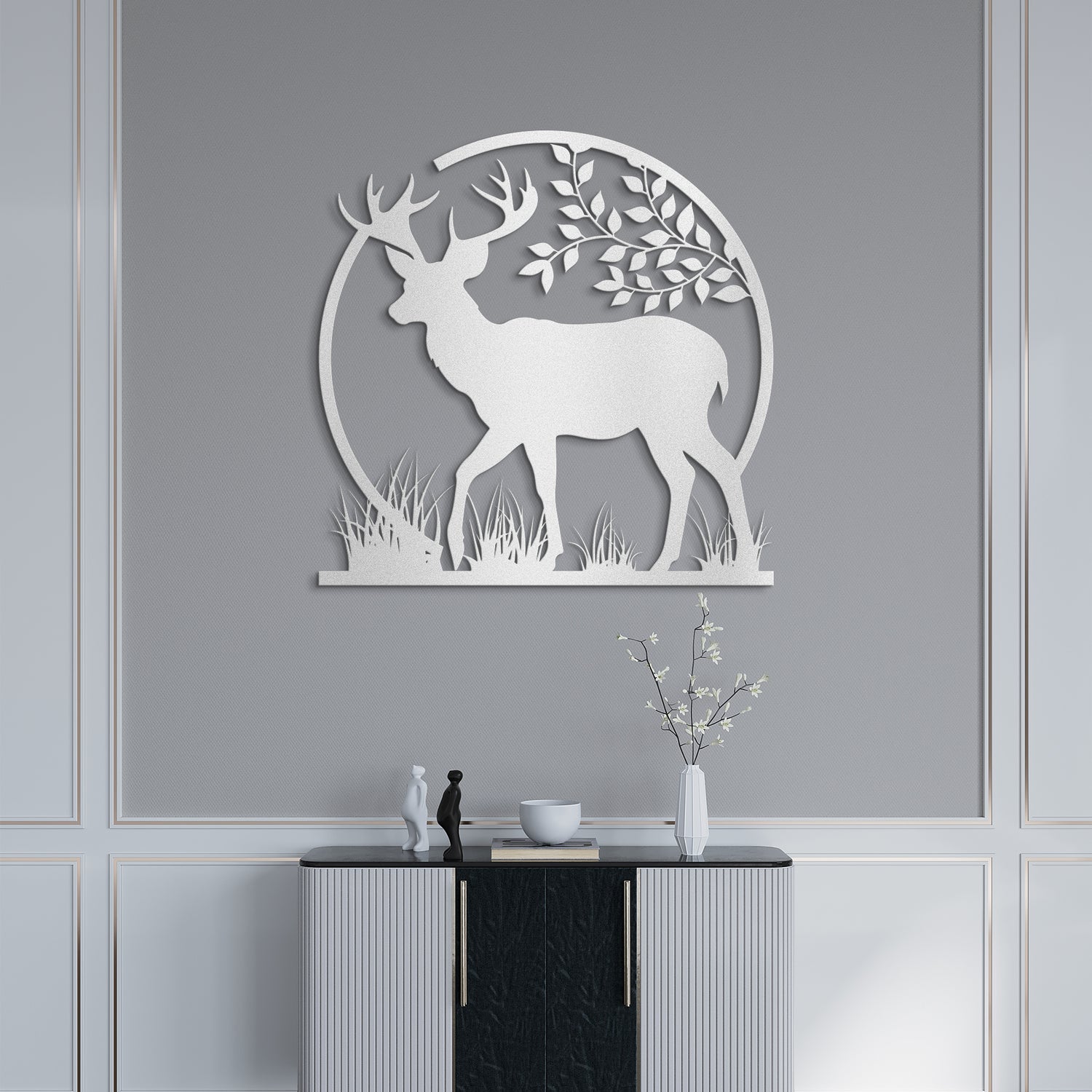 Deer in Nature Metal Wall Art