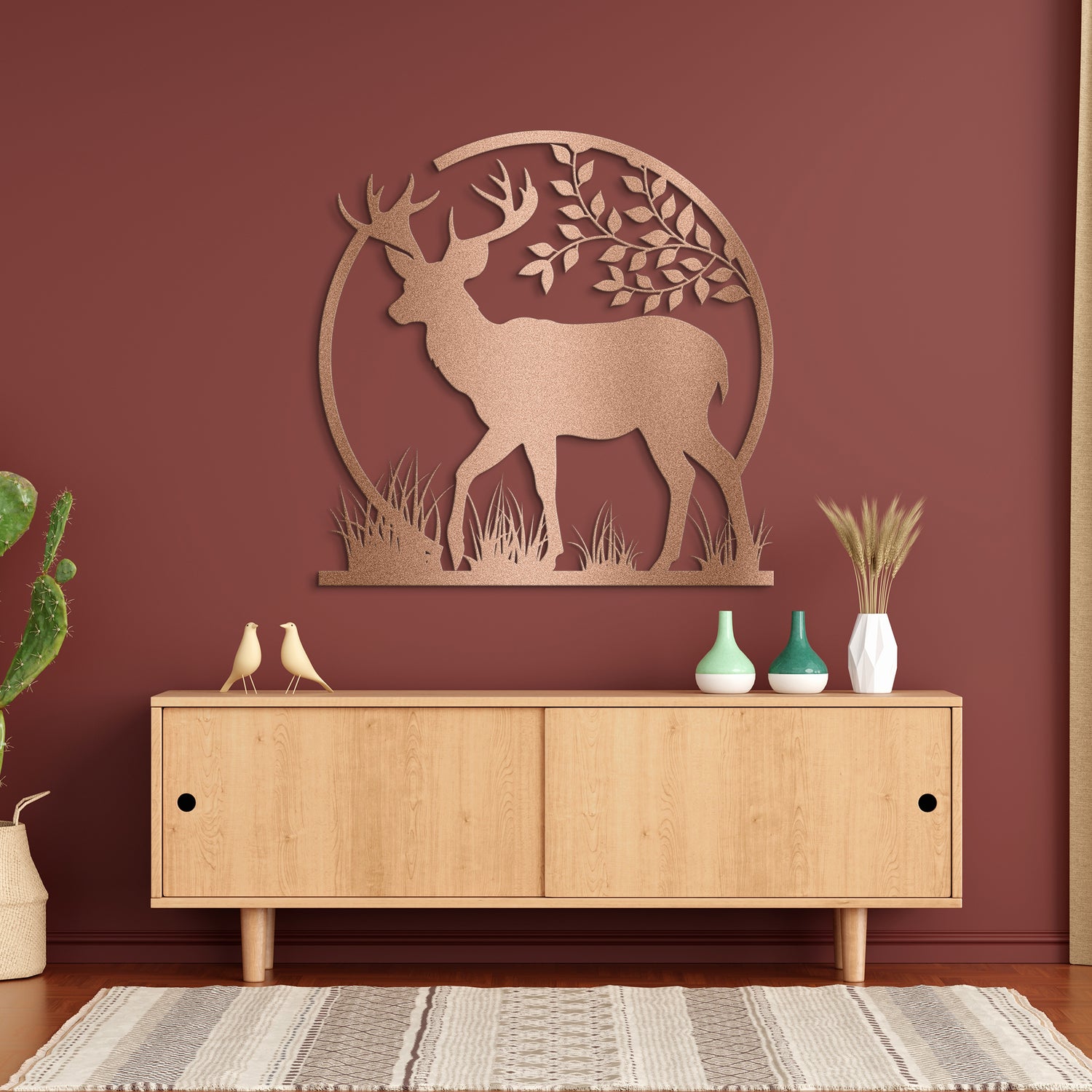 Deer in Nature Metal Wall Art