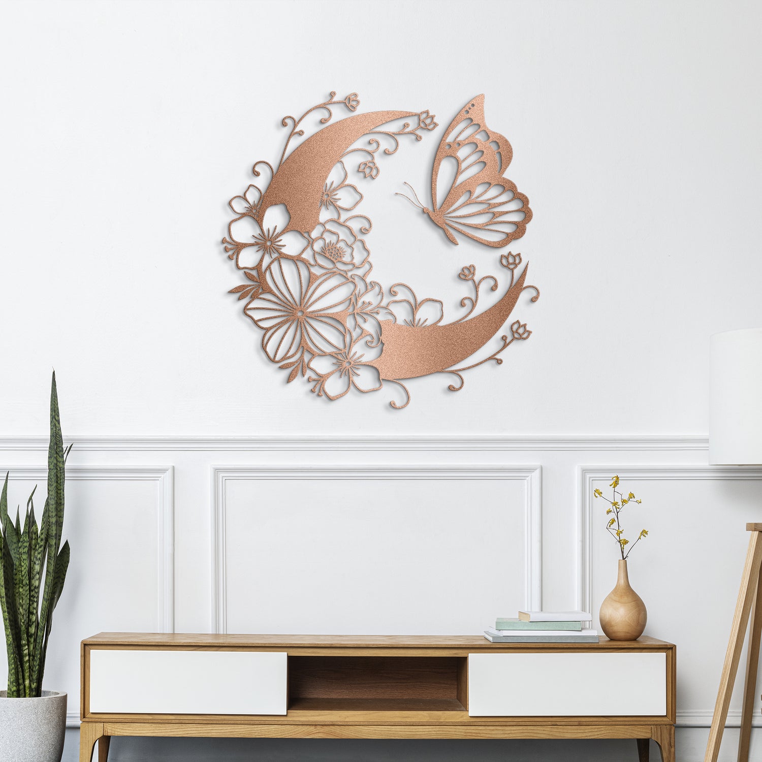 Butterfly Moon Metal Wall Art