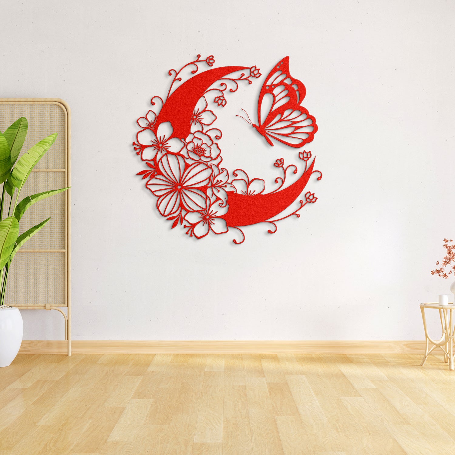 Butterfly Moon Metal Wall Art
