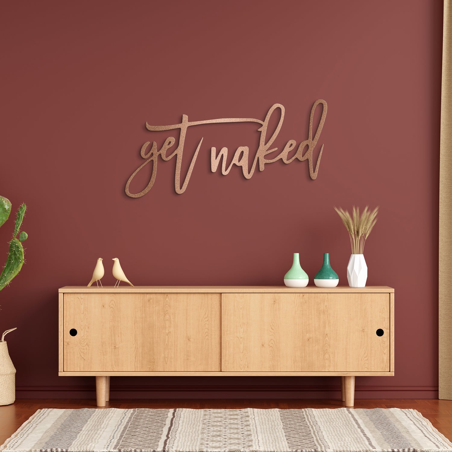 Get Naked Quote Metal Sign