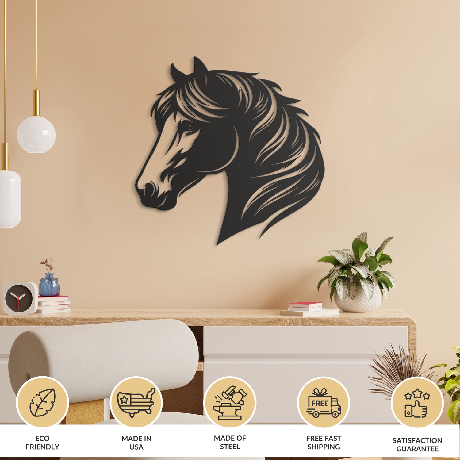 Horse Head Metal Wall Art