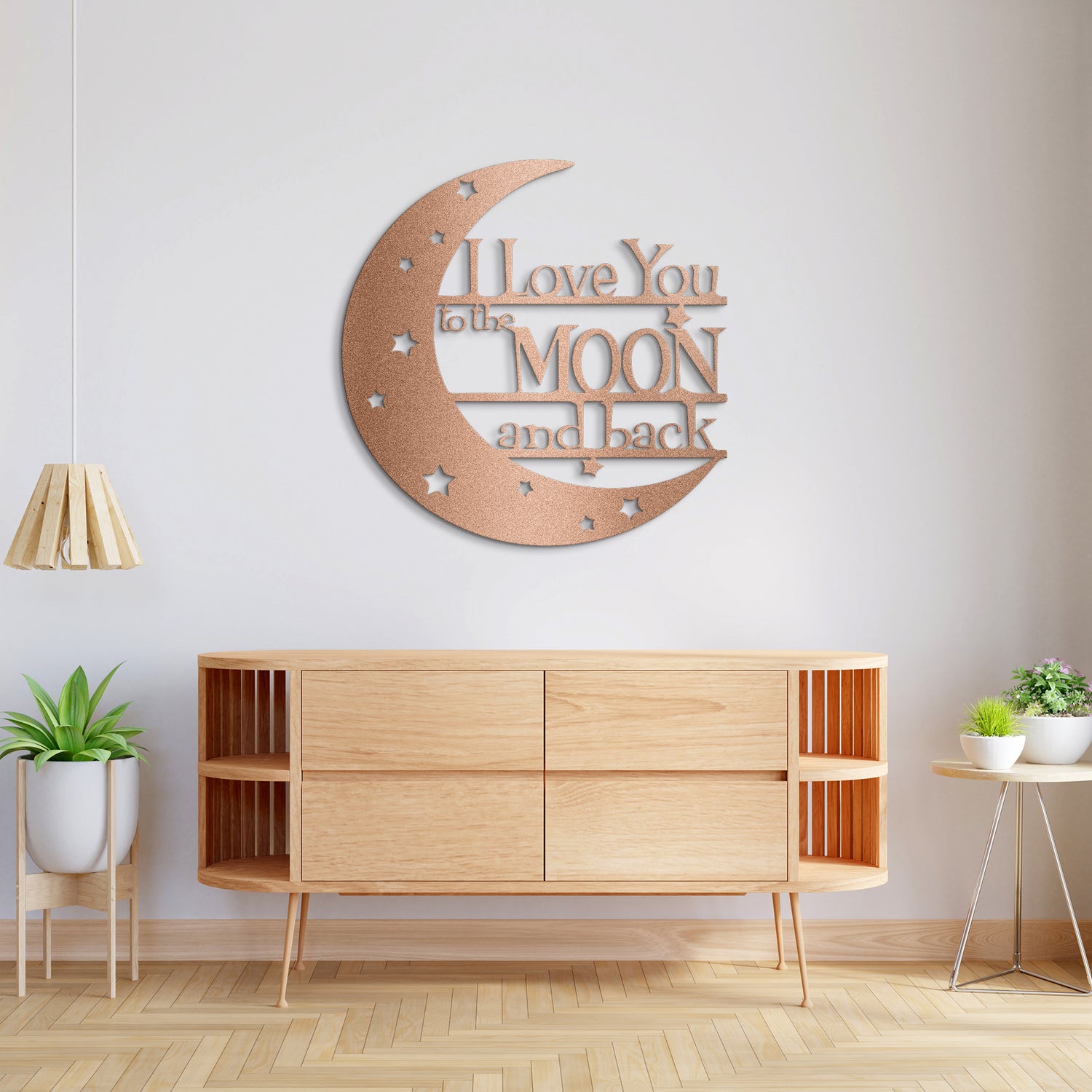 I Love You to the Moon & Back Quote Metal Sign