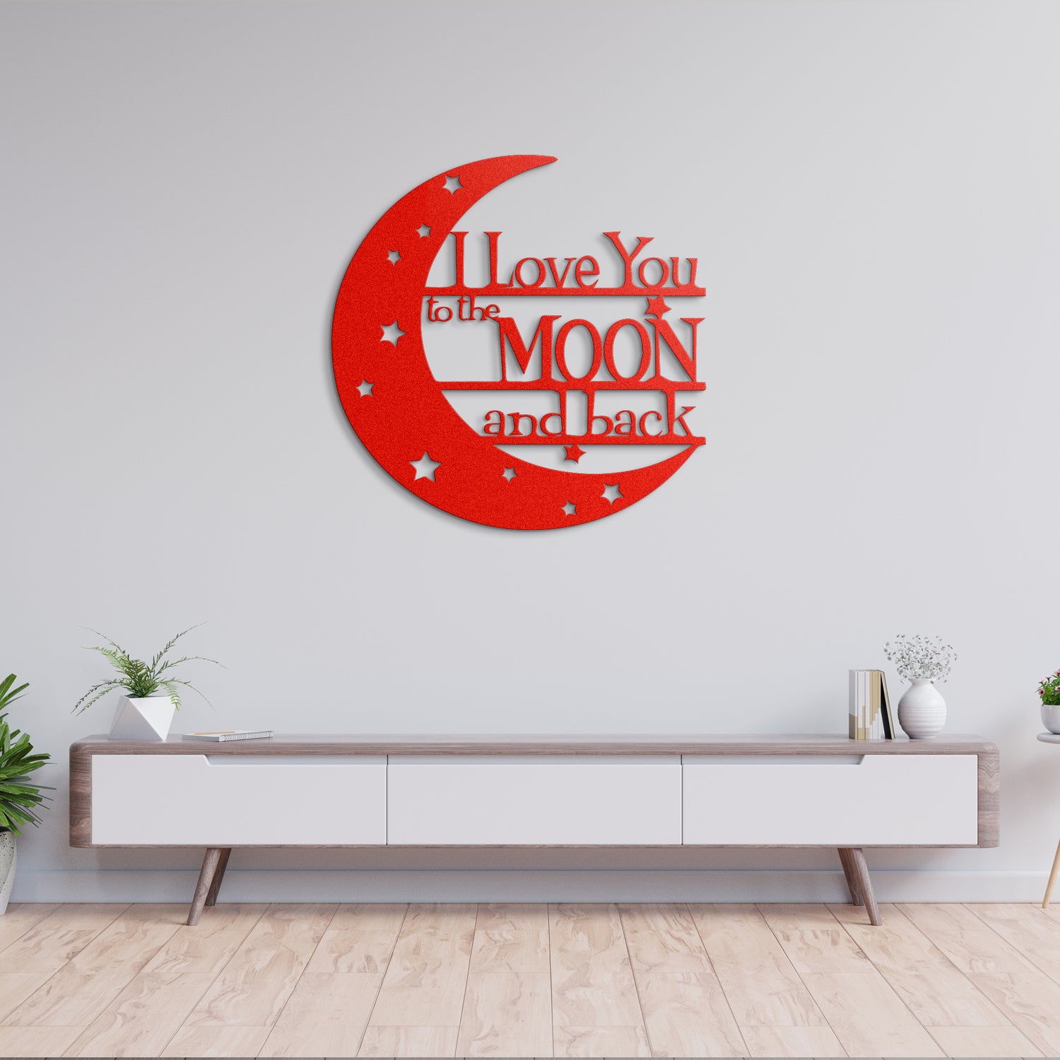 I Love You to the Moon & Back Quote Metal Sign