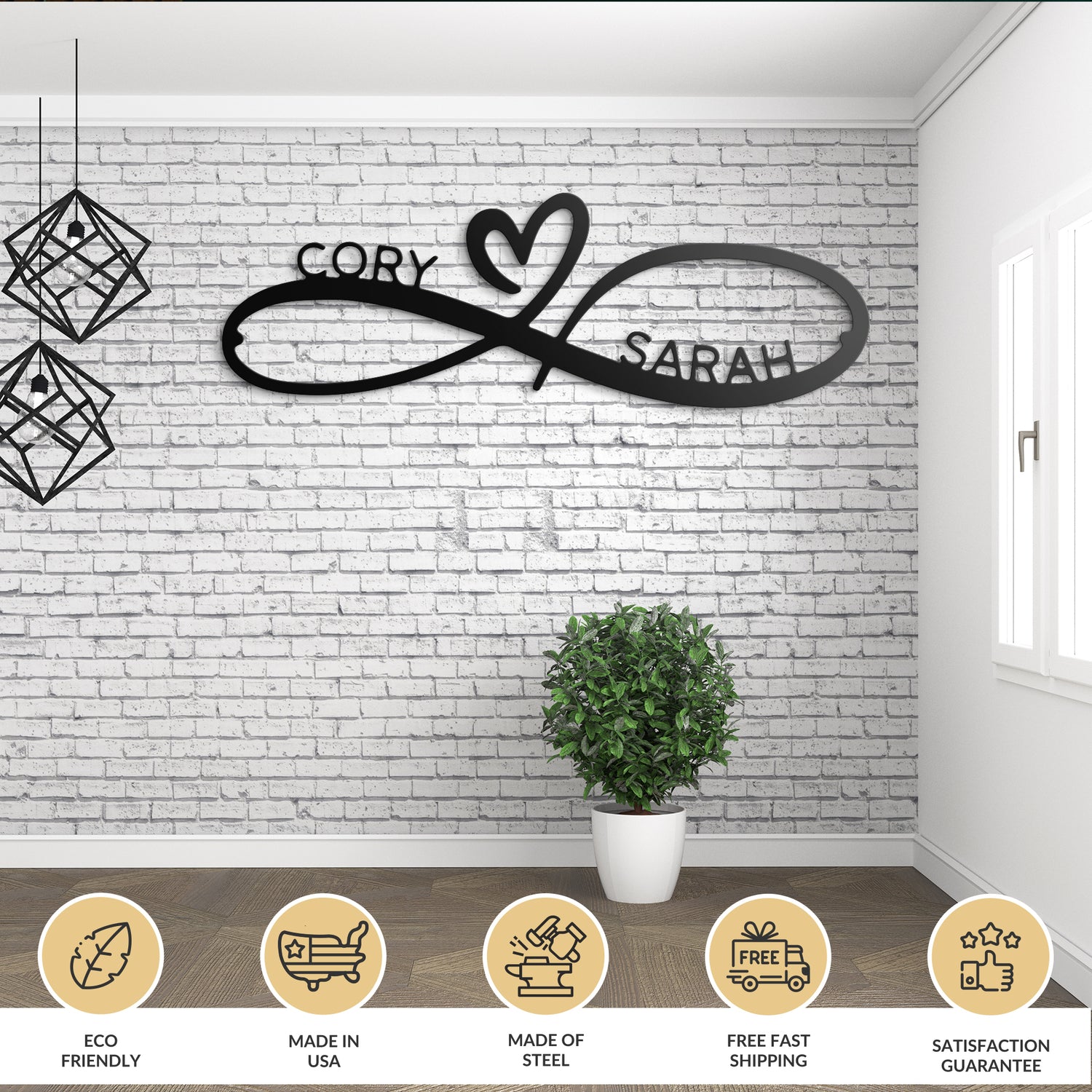 Couples Infinity - Personalized Love Metal Sign