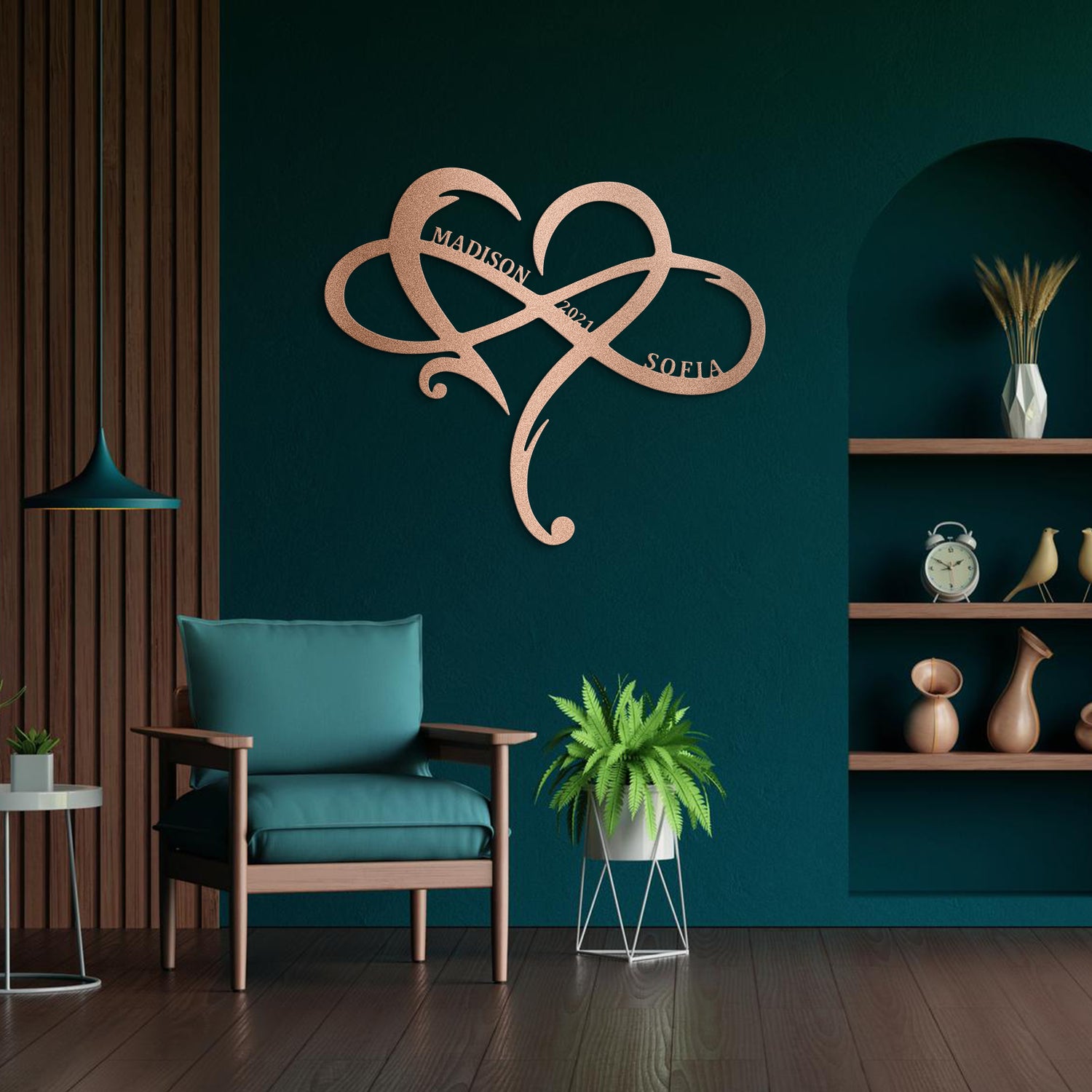 Heart With Infinity - Personalized Love Metal Sign