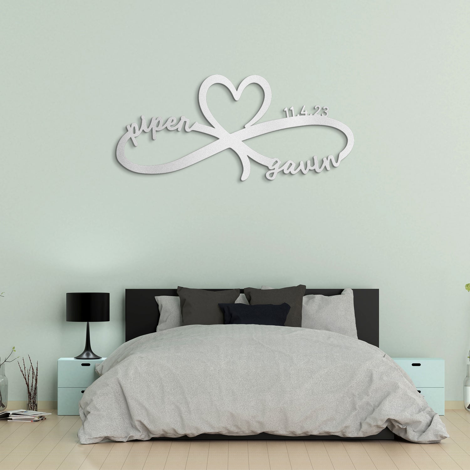 Heart Infinity - Personalized Love Metal Sign