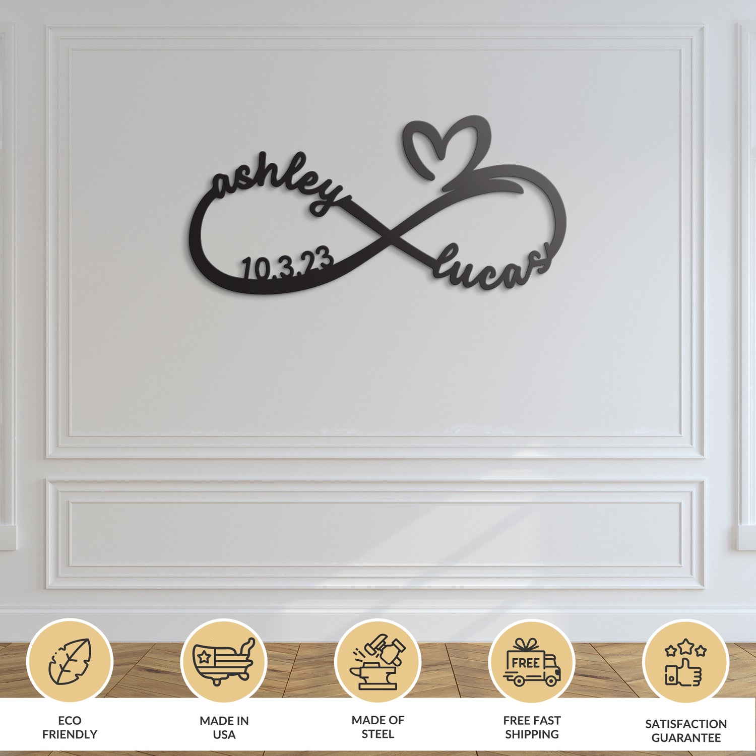 Infinity Heart - Personalized Love Metal Sign