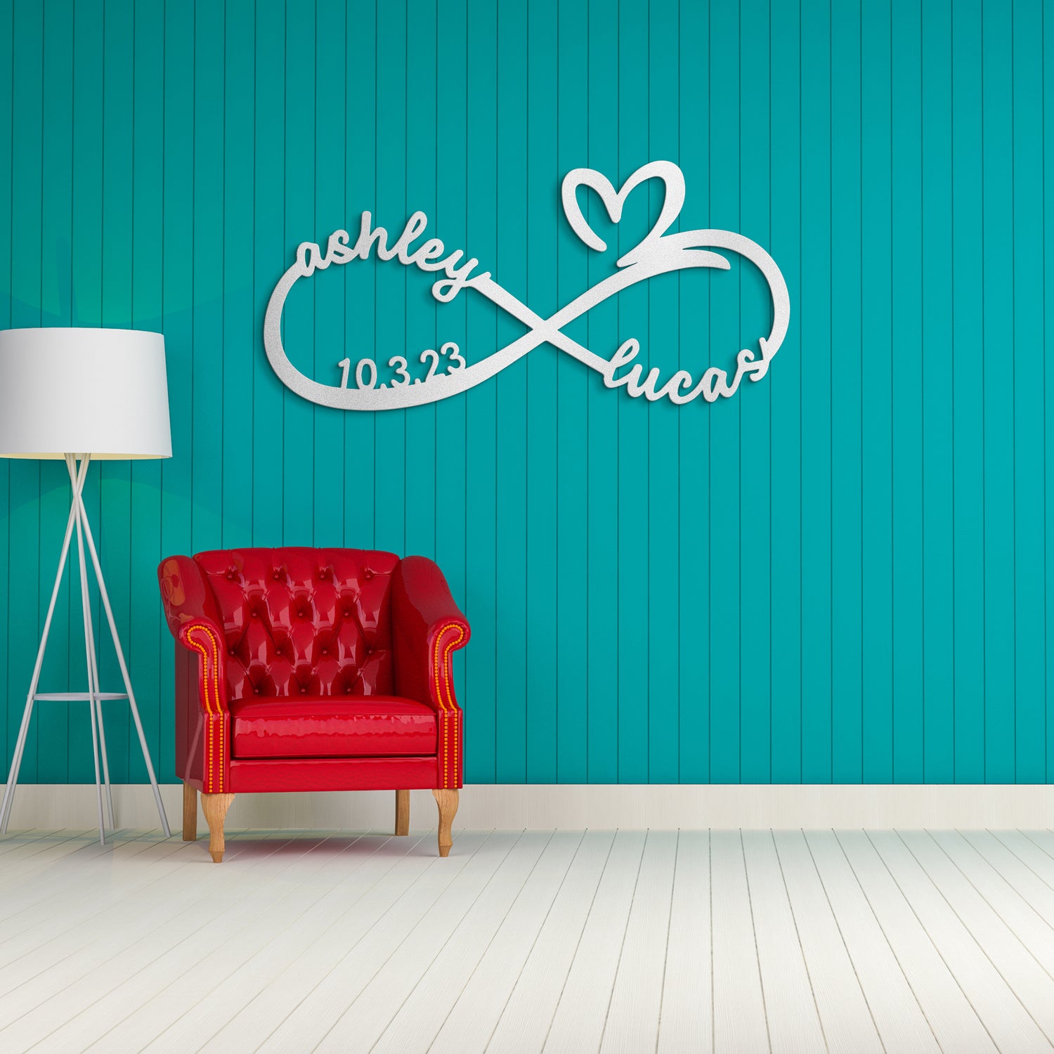 Infinity Heart - Personalized Love Metal Sign