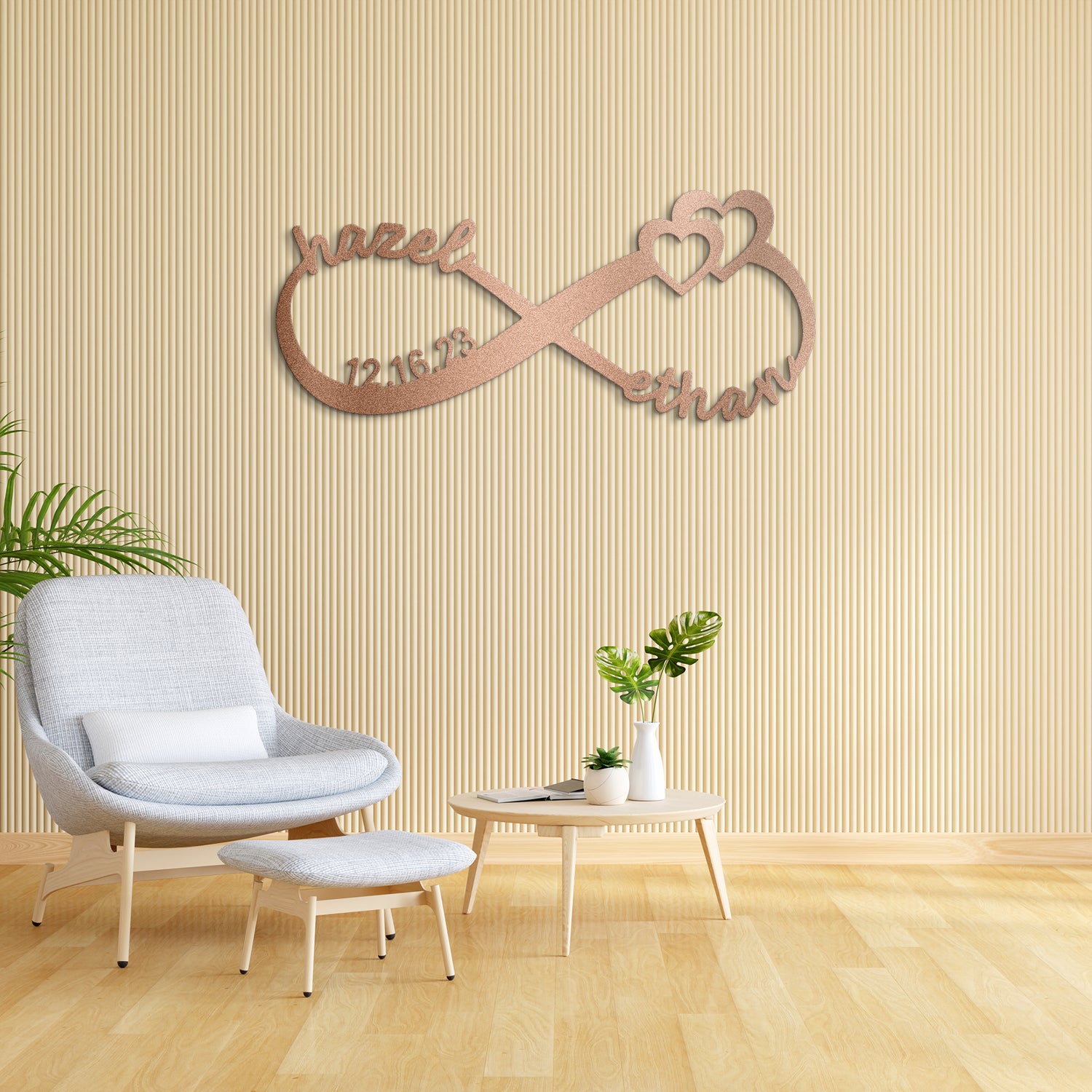 Two Hearts Infinity - Personalized Love Metal Sign