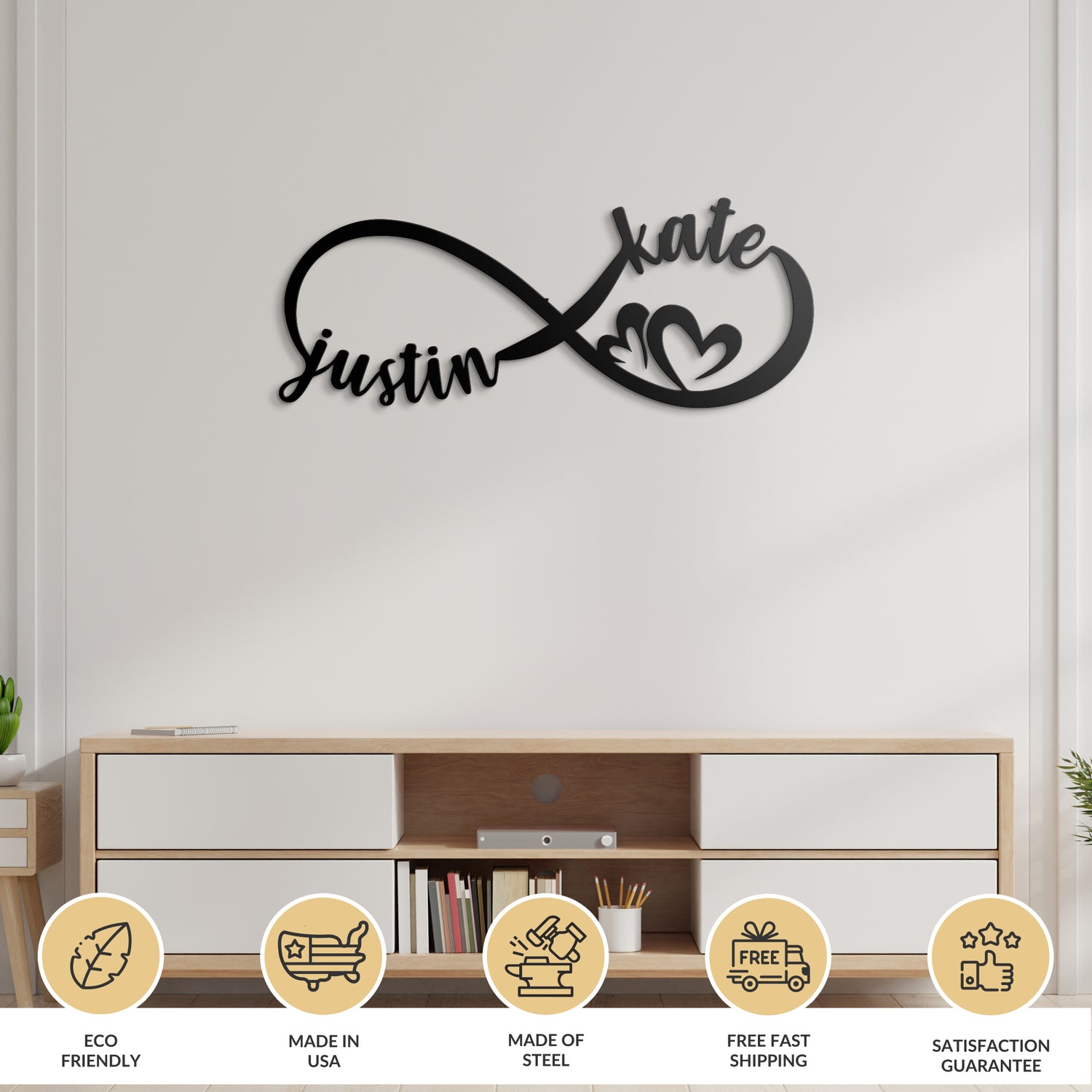Infinity - Personalized Love Metal Sign