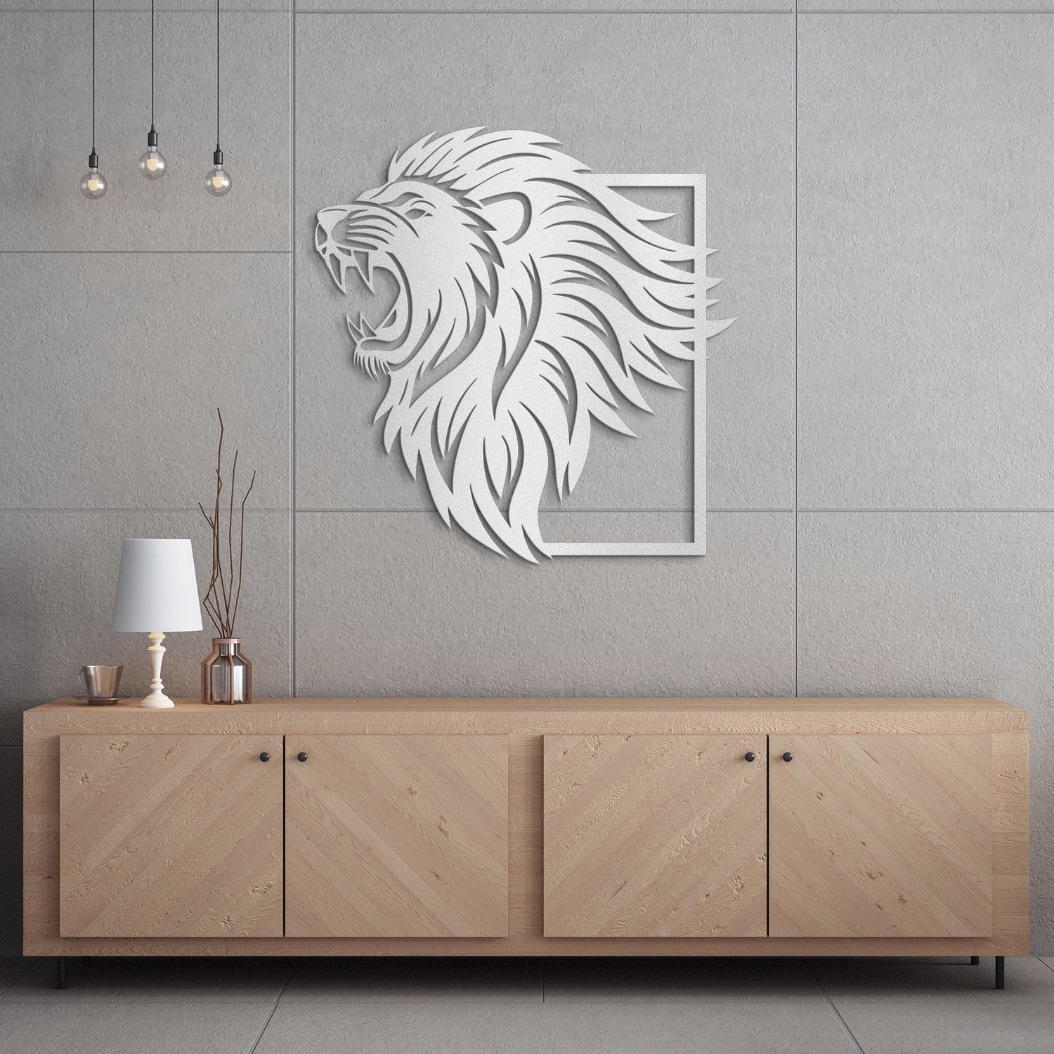 Lion Head Metal Wall Art