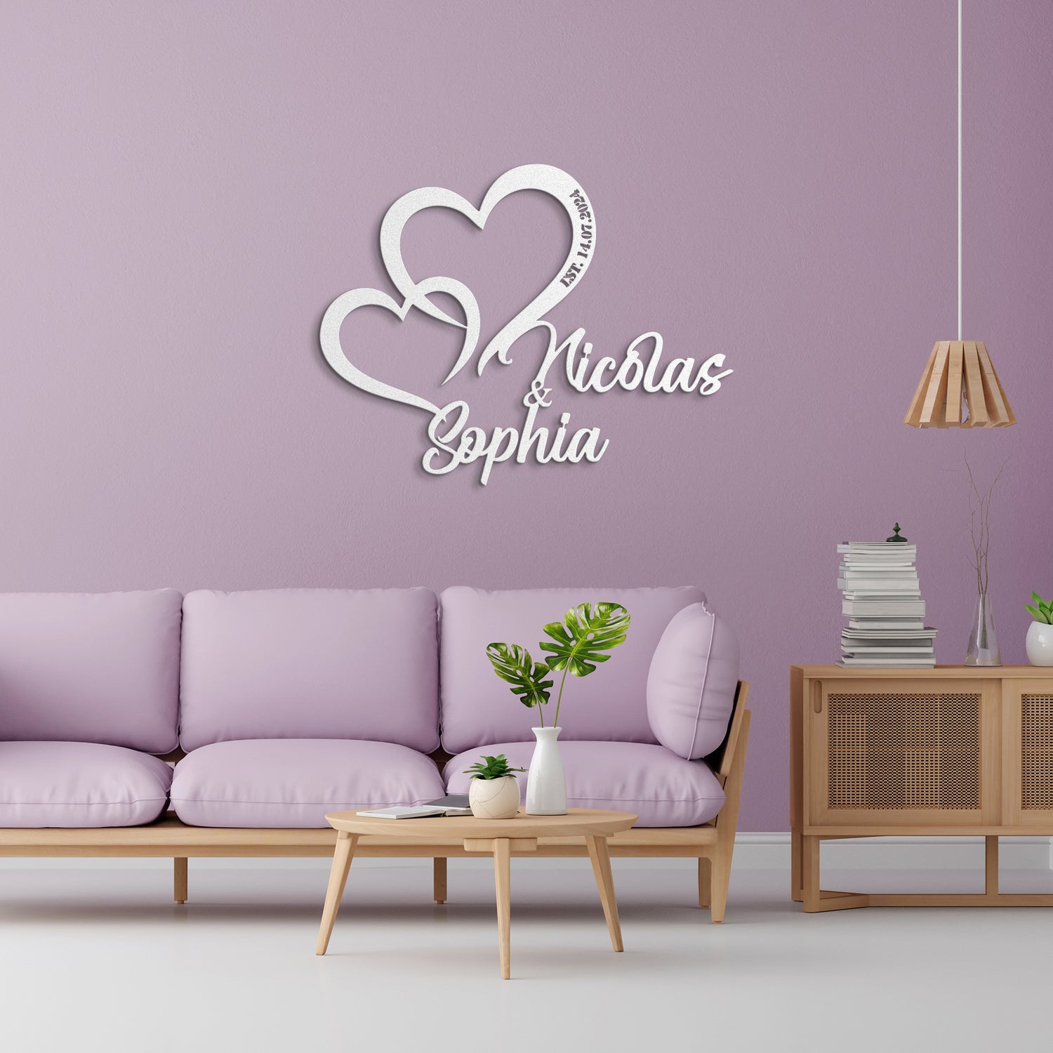 Two Heart - Personalized Heart Metal Sign