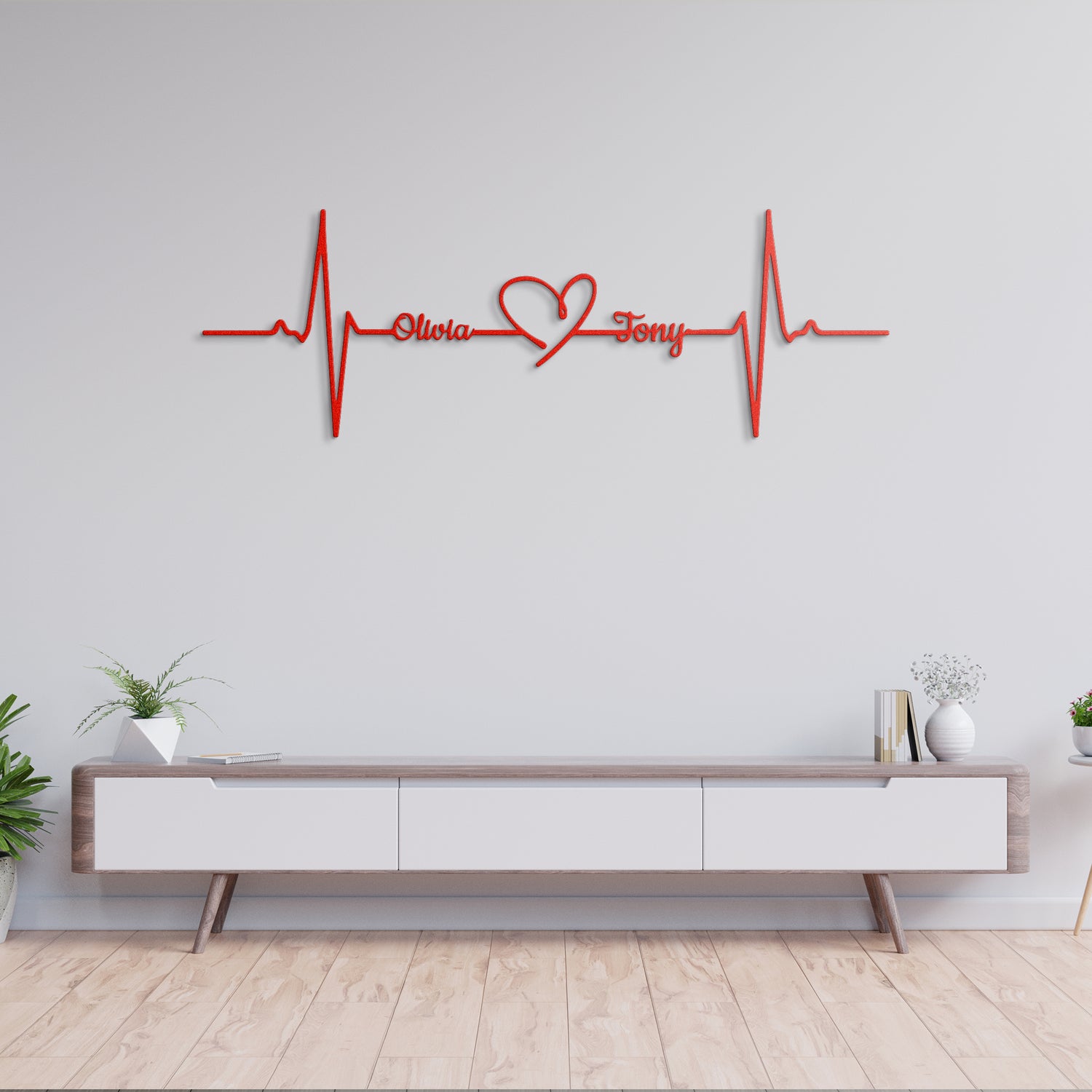 Heartbeat - Personalized Love Metal Sign