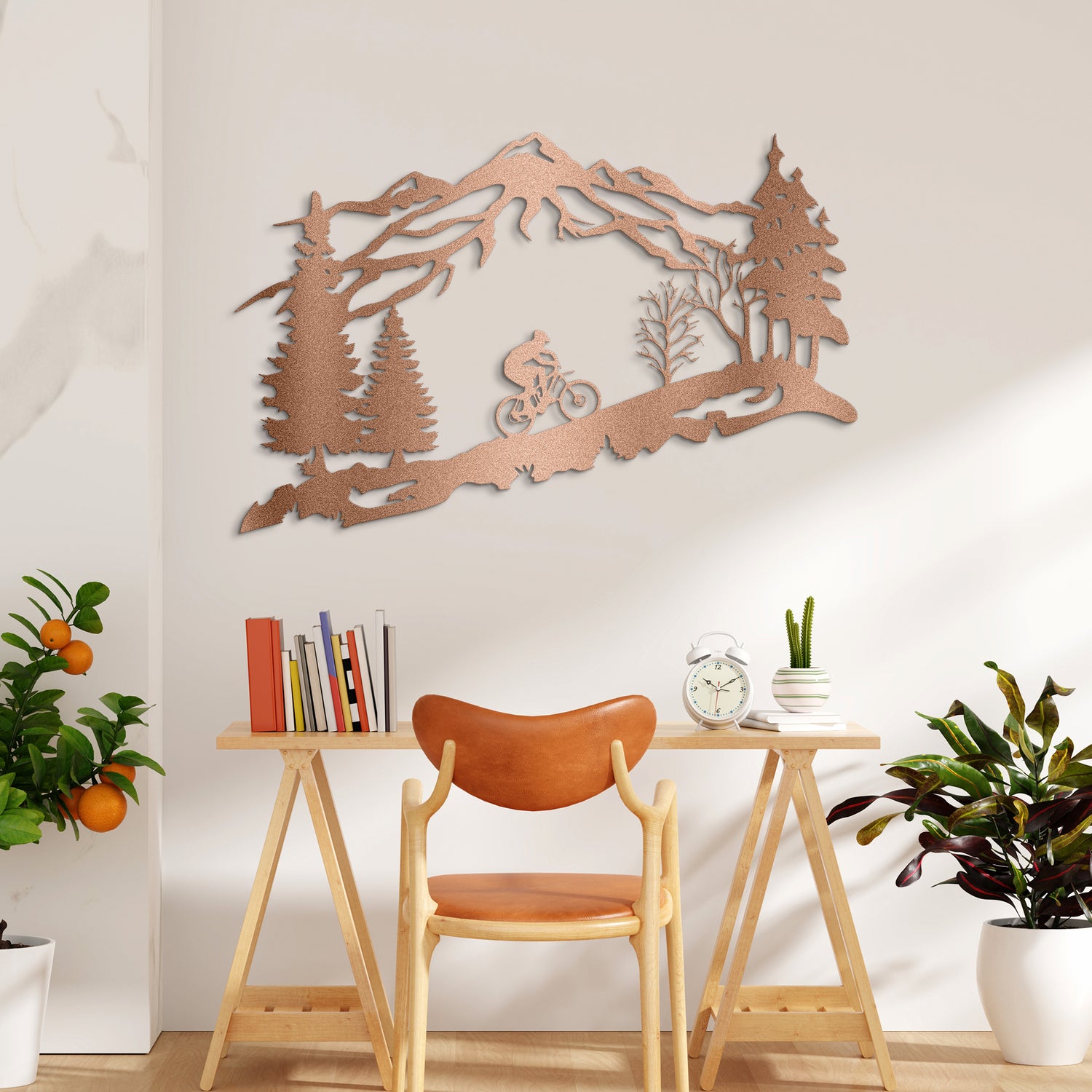 Mountain Biker Metal Wall Art