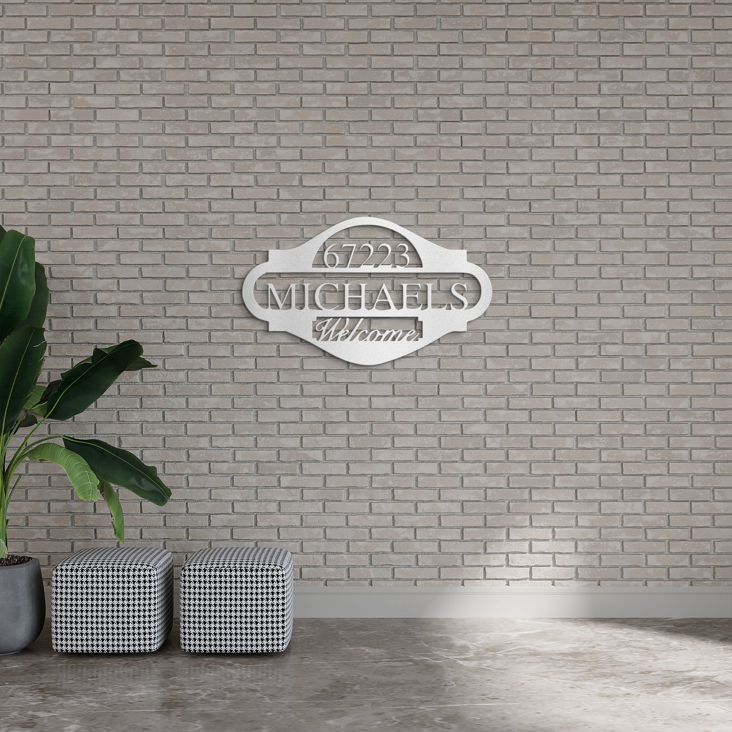Modern - Personalized Metal Address Sign