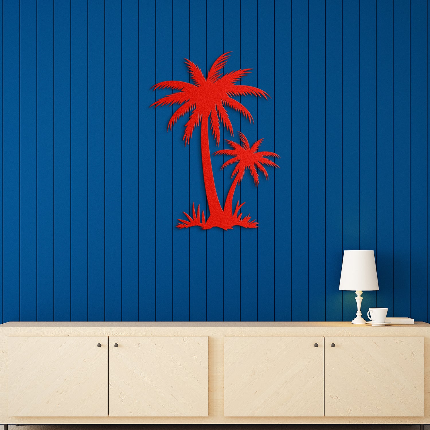 Two Palm Tree Metal Wall Art