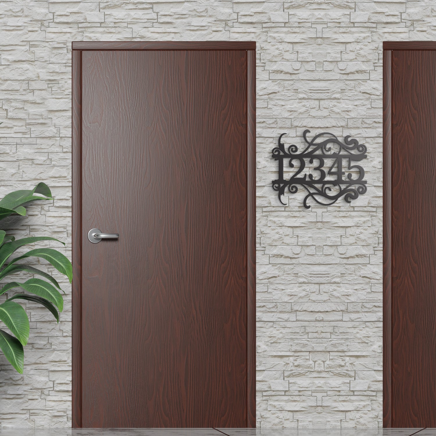 Swirly - Personalized Metal Address Sign