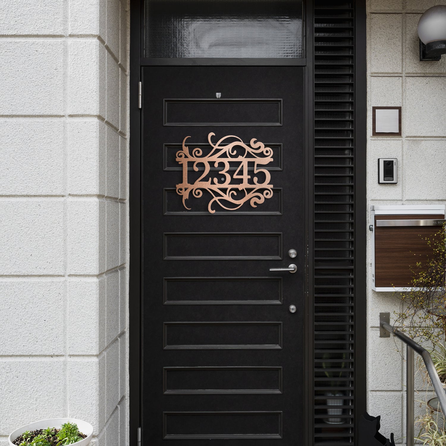 Swirly - Personalized Metal Address Sign