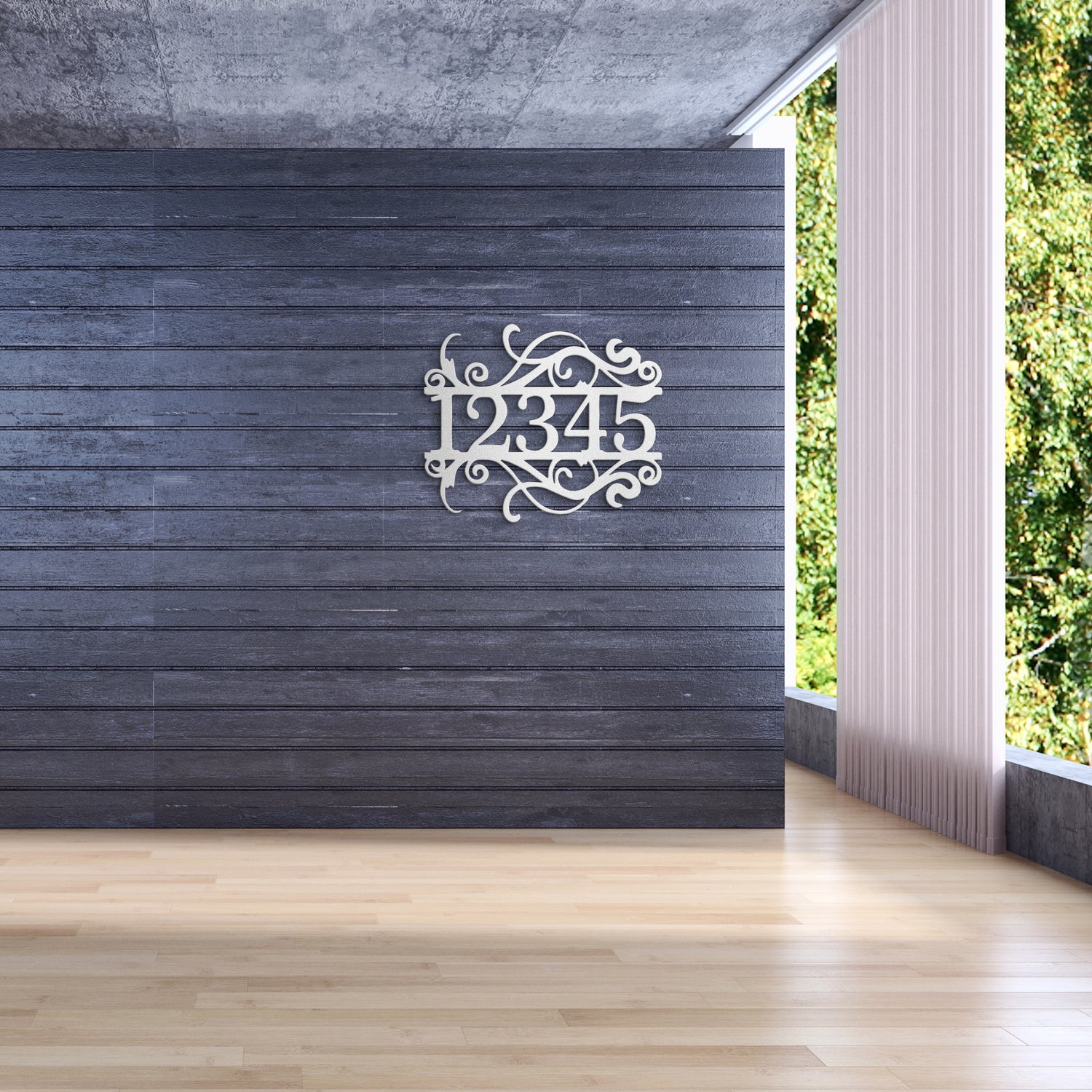 Swirly - Personalized Metal Address Sign