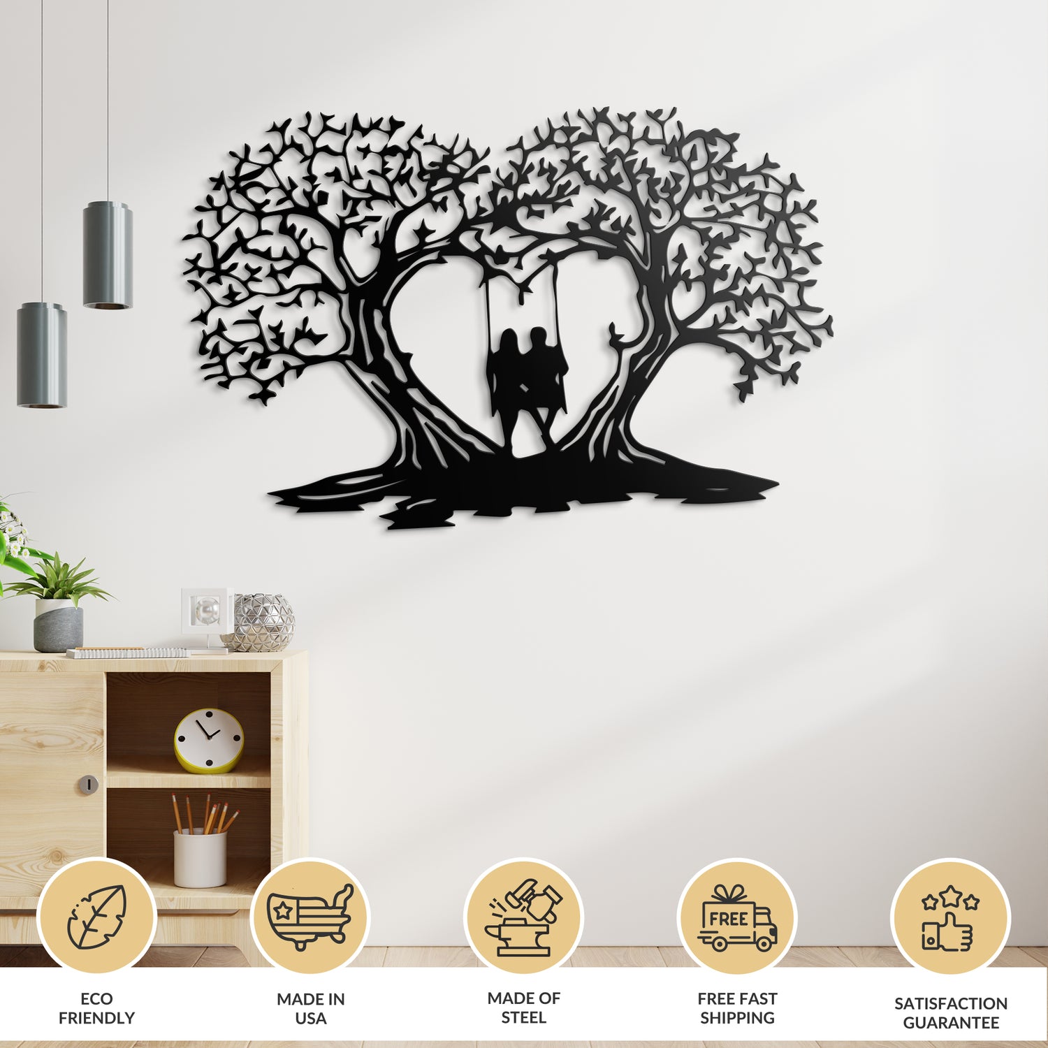 Tree of Love Metal Wall Art